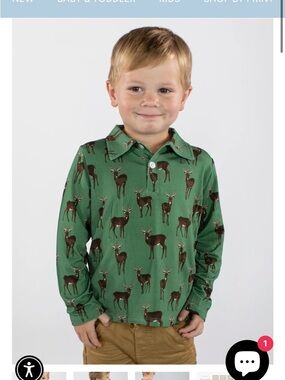 Goosies Green Deer-Print Polo